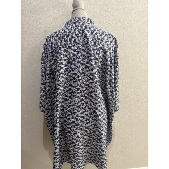 Caribbean Shirt Mens 4XB Big Blue Floral Short Sleeve Button Up Vacation New - Picture 3 of 4